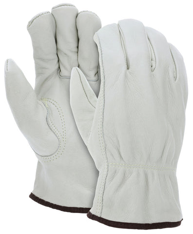 MCR Leather Drivers Insulated Work Gloves - Competitive Value (CV) C Grade Grain Cowskin Leather - Insulated Gloves with Thermal Lining - Keystone Thumb - Box of 12