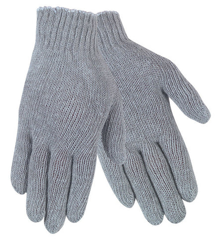 MCR String Knit Work Gloves - 7 Gauge Economy Weight - Gray Cotton Polyester - Multipurpose - Box of 12