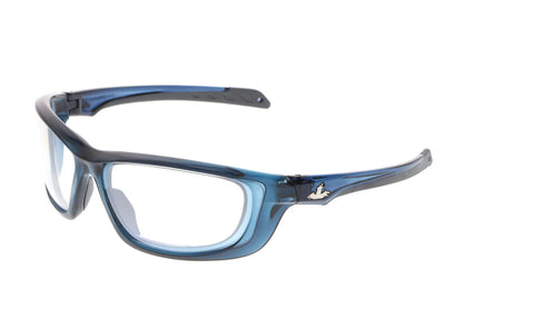 MCR Swagger® UD1 Series Safety Glasses - I/O Clear Mirror Lens - Dark Blue Frame - Duramass Hard Coating - Box of 12 - Part# UD129