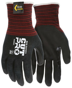 MCR Safety CutPro® - 18 Gauge Black Kevlar® / Stainless-Steel - Cut Resistant Work Gloves - Nitrile Foam Palm and Fingertips - Reinforced Thumb Crotch for Durability and Extended Wear - Box of 12