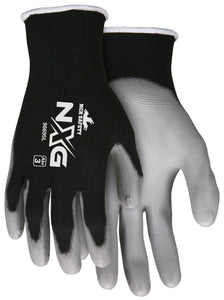 MCR Safety NXG® Work Gloves - 15 Gauge Black Nylon Shell - Gray Polyurethane (PU) Palm and Fingertips - Box of 12