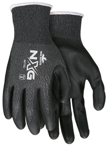MCR Safety NXG® Work Gloves - 15 Gauge Salt and Pepper Nylon Shell - Black Nitrile Foam Palm and Fingertips - Box of 12