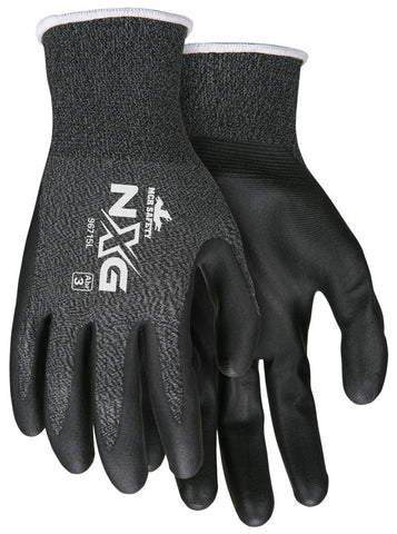MCR Safety NXG® Work Gloves - 15 Gauge Salt and Pepper Nylon Shell - Black Nitrile Foam Palm and Fingertips - Box of 12