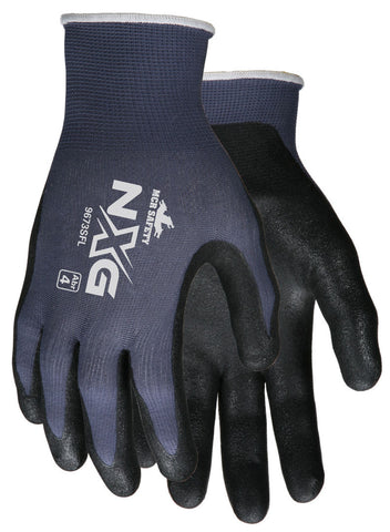 MCR Safety NXG® Work Gloves - 13 Gauge Nylon Shell - Sandy Nitrile Foam Coated Palm and Fingertips - Box of 12