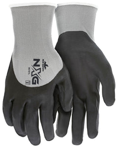 MCR Safety NXG ® Work Gloves - 13 Gauge Gray Nylon Shell - Black Nitrile Coated Palm, Fingers, and Over the Knuckles - Box of 12