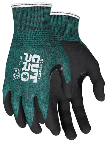 MCR Safety CutPro® - 18 Gauge HyperMax® HPPE Shell - Cut, Abrasion, and Puncture Resistant - Nitrile Foam Coated Palm and Fingertips - Reinforced Thumb Crotch - Box of 12