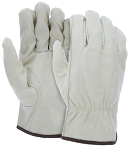 MCR Leather Drivers Work Gloves - Select B Grade Unlined Grain Pigskin - Keystone Thumb - Box of 12