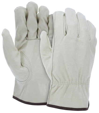 MCR Leather Drivers Work Gloves - Select B Grade Unlined Grain Pigskin - Keystone Thumb - Box of 12