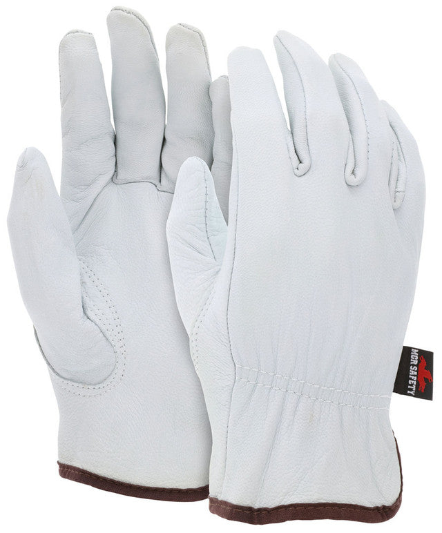 MCR Leather Drivers Work Gloves - Premium A Grade Grain Goatskin Leather - Keystone Thumb - Box of 12