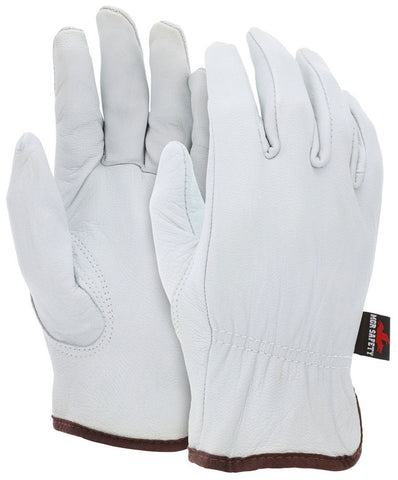 MCR Leather Drivers Work Gloves - Premium A Grade Grain Goatskin Leather - Keystone Thumb - Box of 12