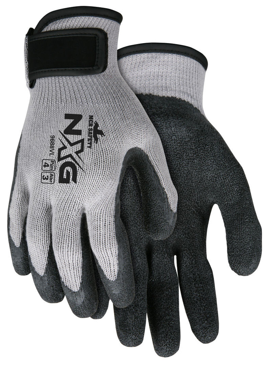 MCR Safety NXG® Work Gloves - 10 Gauge Cotton Polyester Shell - Latex Coated Palm and Fingertips - Box of 12