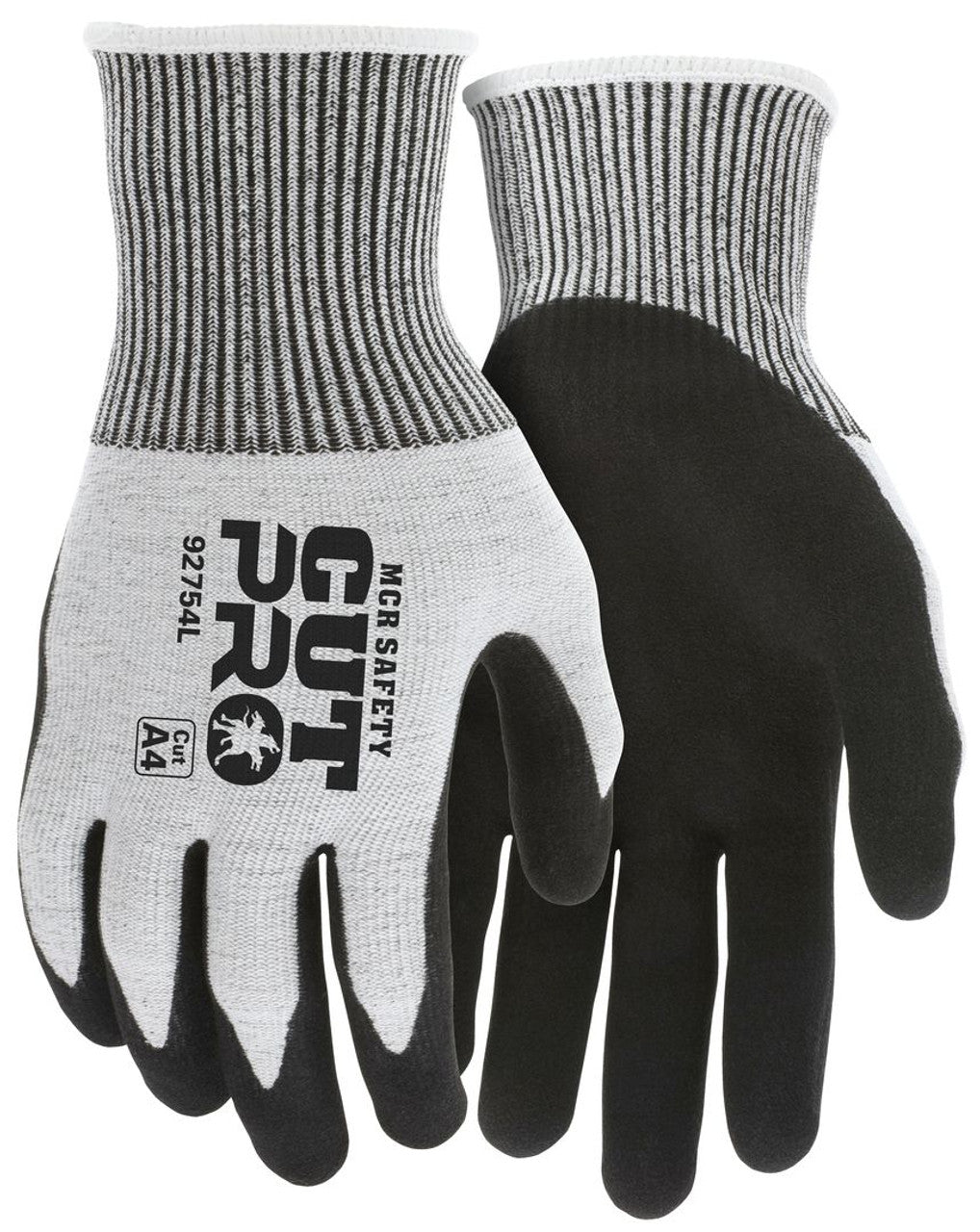 MCR Safety CutPro® - 13 Gauge HyperMax® HPPE Shell - Cut Resistant Work Gloves - Double Coated Black Nitrile Outer Coating - Vending Packaged - Case of 96