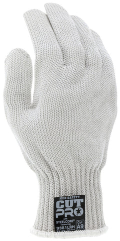 MCR Safety Steelcore® ll - 7 Gauge Cut Resistant Work Gloves - Polyester Wrapped Stainless Steel - PVC Blocks on One Side - Box of 12