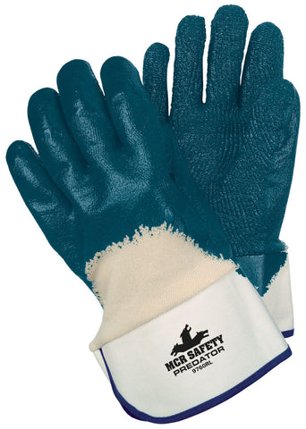 MCR Predator® Series - Over the Knuckle, Rough Nitrile Coated Work Gloves - Safety Cuff - Jersey Lining - Box of 12