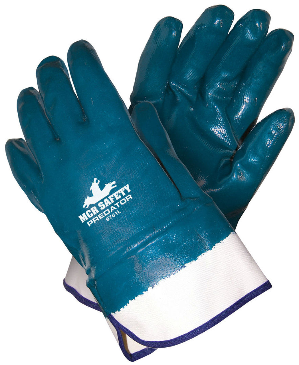 MCR Predator® Series - Fully Coated Nitrile Work Gloves - Safety Cuff and Jersey Lined - Box of 12
