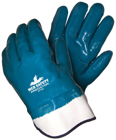 MCR Predator® Series - Full Smooth Nitrile Coated Work Gloves - Jersey and Foam Lining - Safety Cuff - Box of 12