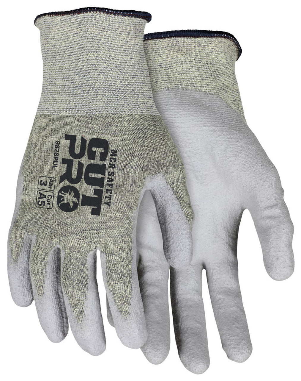 MCR Safety CutPro® - 18 Gauge Cut Resistant Shell - (Aramid, Nylon, Steel, Spandex) - Polyurethane (PU) Coated Palm and Fingertips - Box of 12