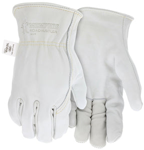 MCR Road Hustler - Premium Grain Leather Drivers Work Gloves - Rolled Hem and Wing Thumb - Sewn with DuPont™ Kevlar® - Box of 12