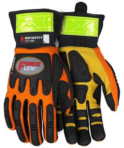 MCR ForceFlex® Mechanics Gloves, Padded Palm Reinforced with Rough Kevlar® Extended Neoprene Slip-On Cuff  - Box of 12