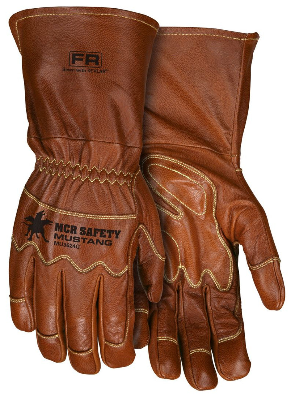 MCR Mustang Leather Drivers Utility Work Gloves Grain Goat Double Palm