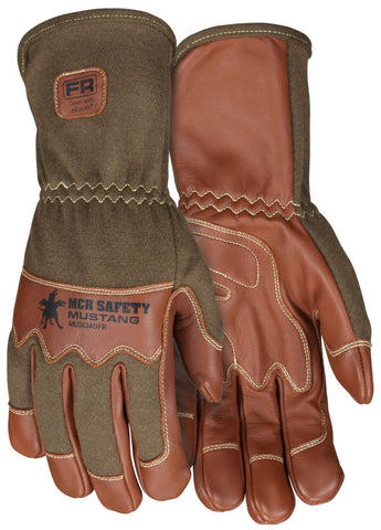 MCR Mustang Utility Leather Drivers Work Gloves - Grain Goatskin with Double Palm