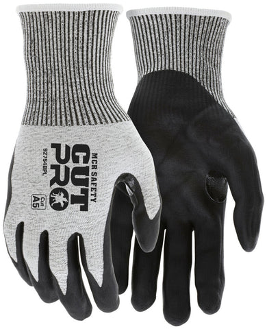 MCR Safety CutPro® - 13 Gauge HyperMax® HPPE Shell - Cut Resistant Work Gloves - Bi-Polymer Coated Palm and Fingertips - Reinforced Thumb Crotch for Extended Glove Life - Box of 12