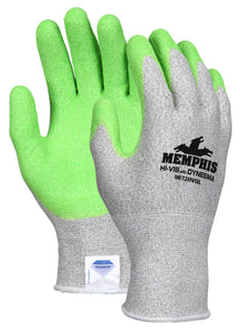MCR Safety CutPro® - 13-Gauge Dyneema® Diamond Technology Shell - Cut Resistant Work Gloves - Hi-Vis Green Latex Coated Palm and Fingertips - Box of 12