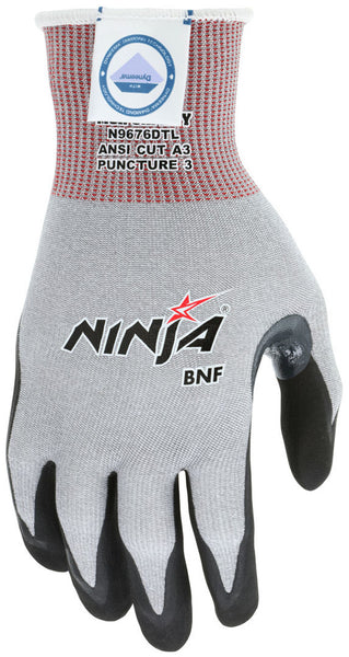 MCR Safety CutPro® - Ninja BNF Cut Resistant Work Gloves - 15 Gauge Dyneema® Diamond Technology - NFT® Coated Palm and Fingertips - Nitrile Reinforced Thumb Crotch - Box of 12