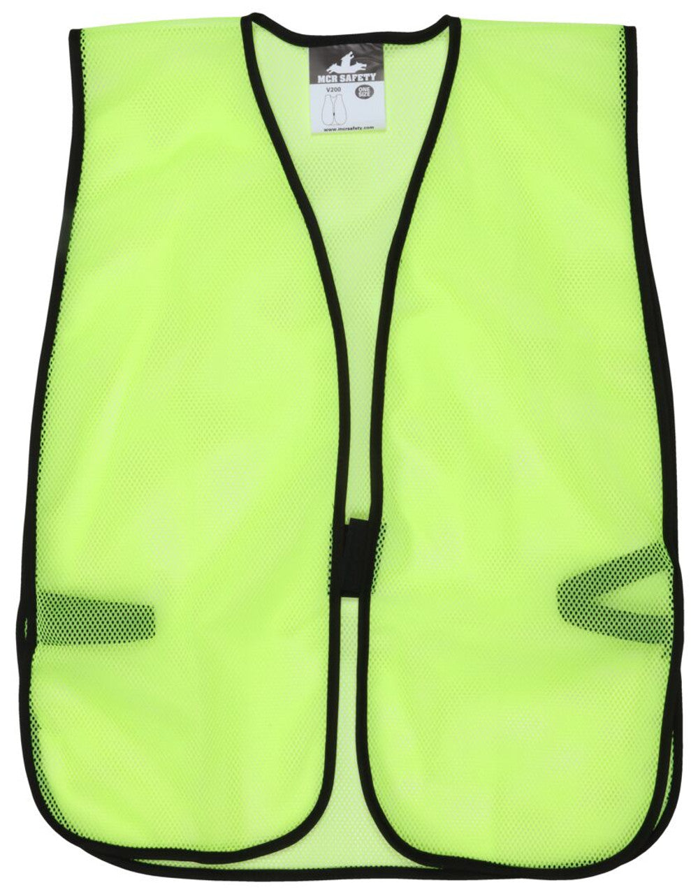 MCR Lime Yellow Mesh Safety Vest - Light Weight Breathable Polyester Mesh Fabric - General Purpose - Non-ANSI Rated Hi-Visibility Safety Vest - Box of 12 - Part# V200