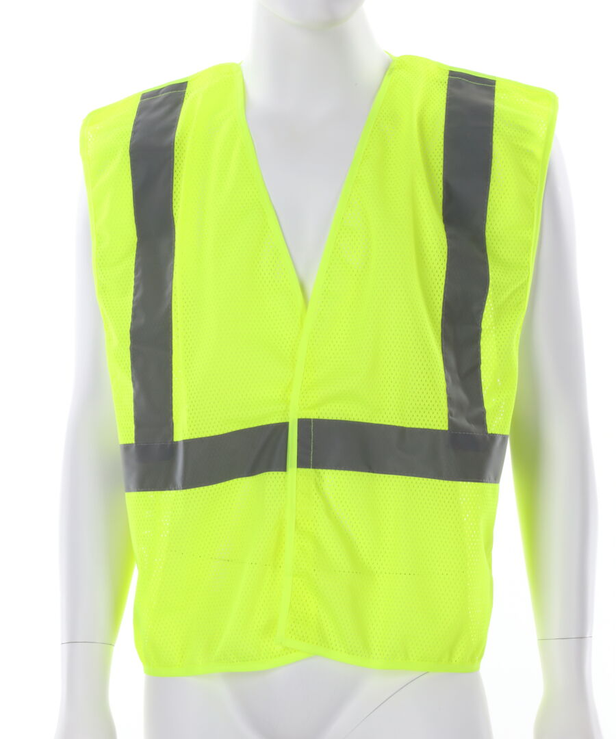 MCR Hi-Vis Lime Safety Vest -2 Inch Silver Reflective Stripes - Breakaway Design with Hook & Loop Closures - Meets ANSI/ISEA 107 2020 Standard - Type R Class 2 Compliant