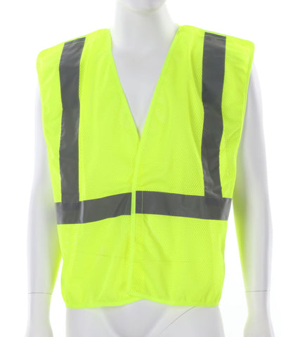 MCR Hi-Vis Lime Safety Vest -2 Inch Silver Reflective Stripes - Breakaway Design with Hook & Loop Closures - Meets ANSI/ISEA 107 2020 Standard - Type R Class 2 Compliant