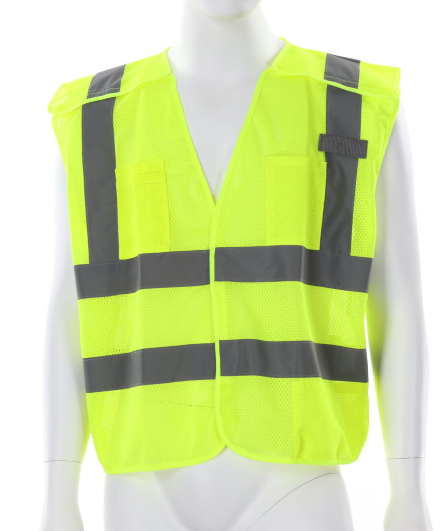 MCR Hi-Vis Lime Safety Vest - 2 Inch Silver Reflective Stripes - Breakaway Design with Hook & Loop Closures - Meets ANSI/ISEA 107 2020 Standard - Type R Class 2 Compliant