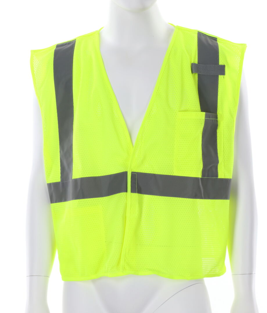 MCR Hi-Vis Lime Safety Vest - 2 Inch Silver Reflective Stripes - Breakaway Design with Hook and Loop Closures - Meets ANSI/ISEA 107 2020 Standard - Type R Class 2 Compliant