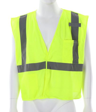 MCR Hi-Vis Lime Safety Vest - 2 Inch Silver Reflective Stripes - Breakaway Design with Hook and Loop Closures - Meets ANSI/ISEA 107 2020 Standard - Type R Class 2 Compliant