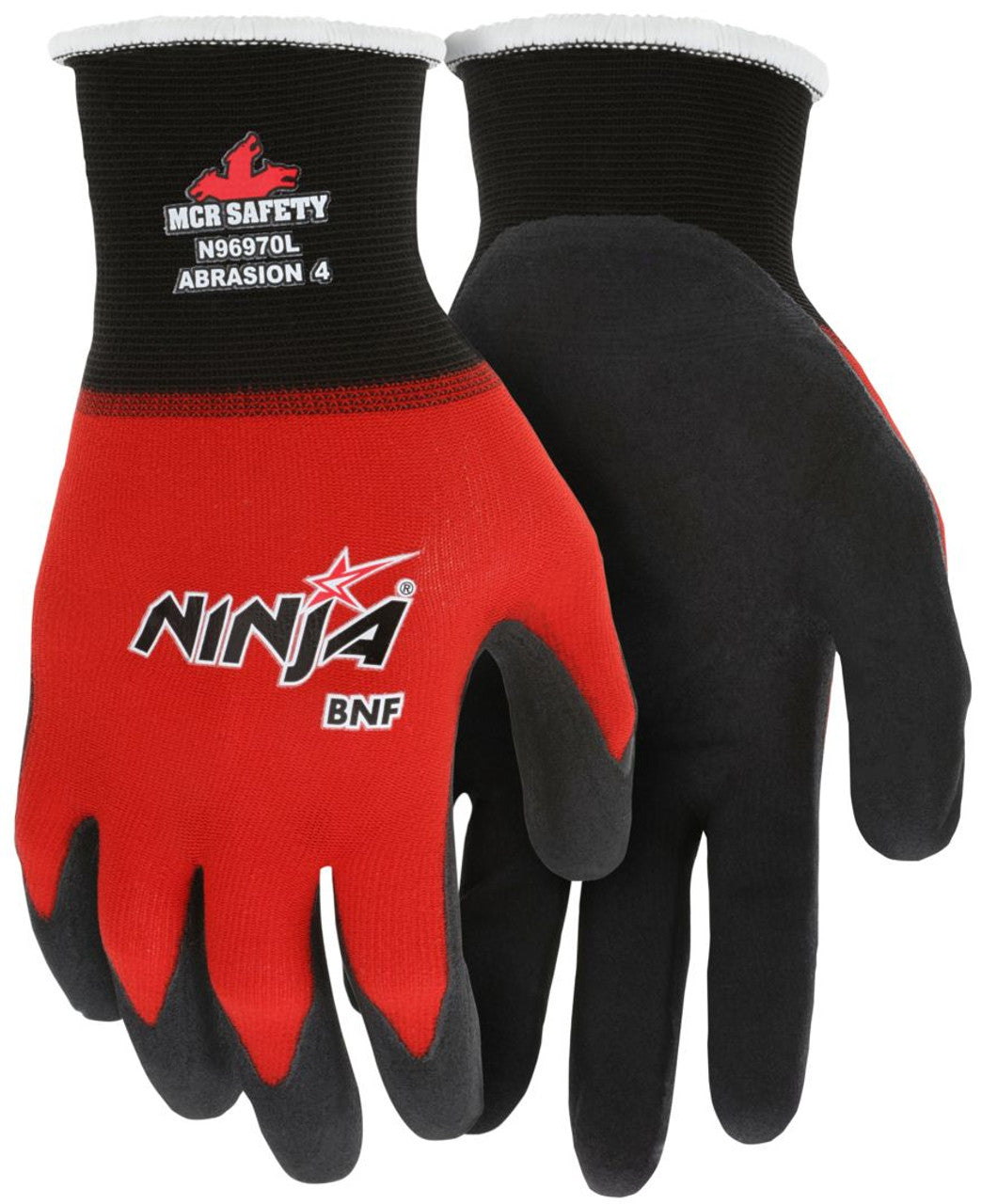MCR Ninja® BNF Work Gloves - 18 Gauge Nylon / Spandex Shell - NFT® Palm and Fingertip Coated - Box of 12