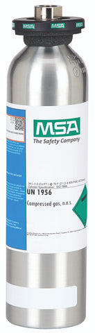 MSA ALTAIR® 4X/4XR Multigas Detector Calibration Cylinder, Gas, 34 L, (CH4)-1.45%, (O2)-15%, (CO)-60 PPM, (H2S)-20 PPM, Aluminum Part# 10048280