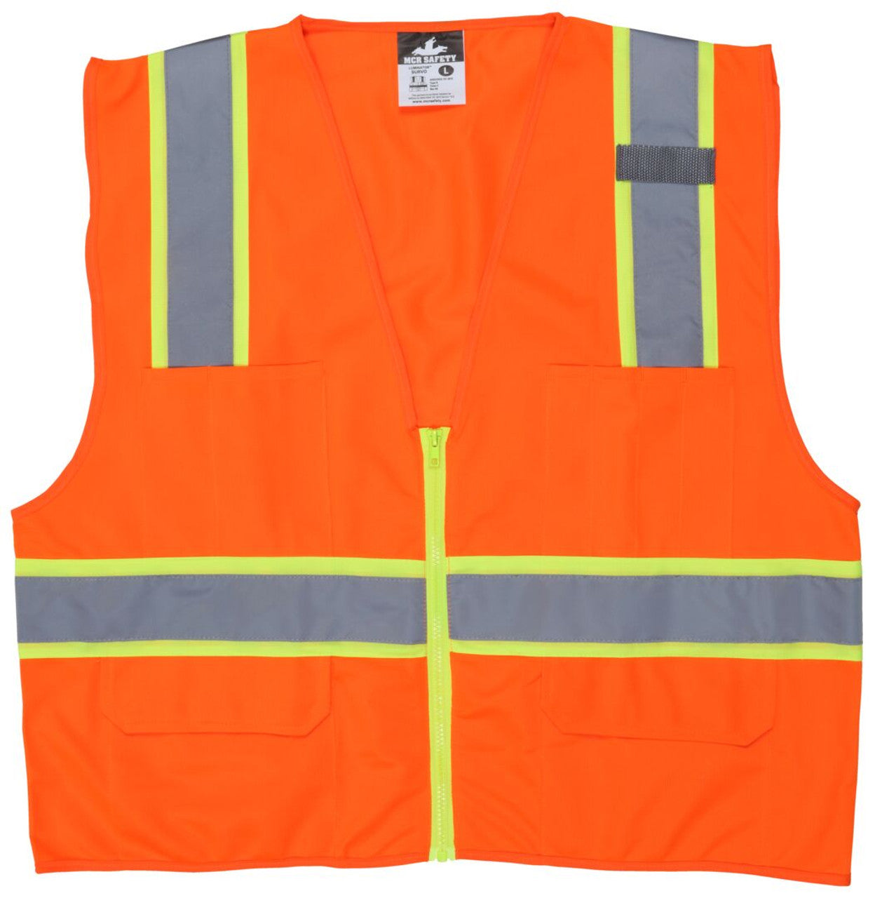 MCR Hi-Vis Reflective Orange Safety Vest - Meets ANSI/ISEA 107 2020 Standard - Type R Class 2 Compliant