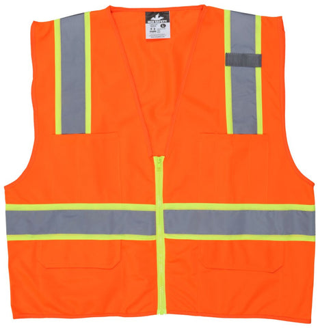 MCR Hi-Vis Reflective Orange Safety Vest - Meets ANSI/ISEA 107 2020 Standard - Type R Class 2 Compliant