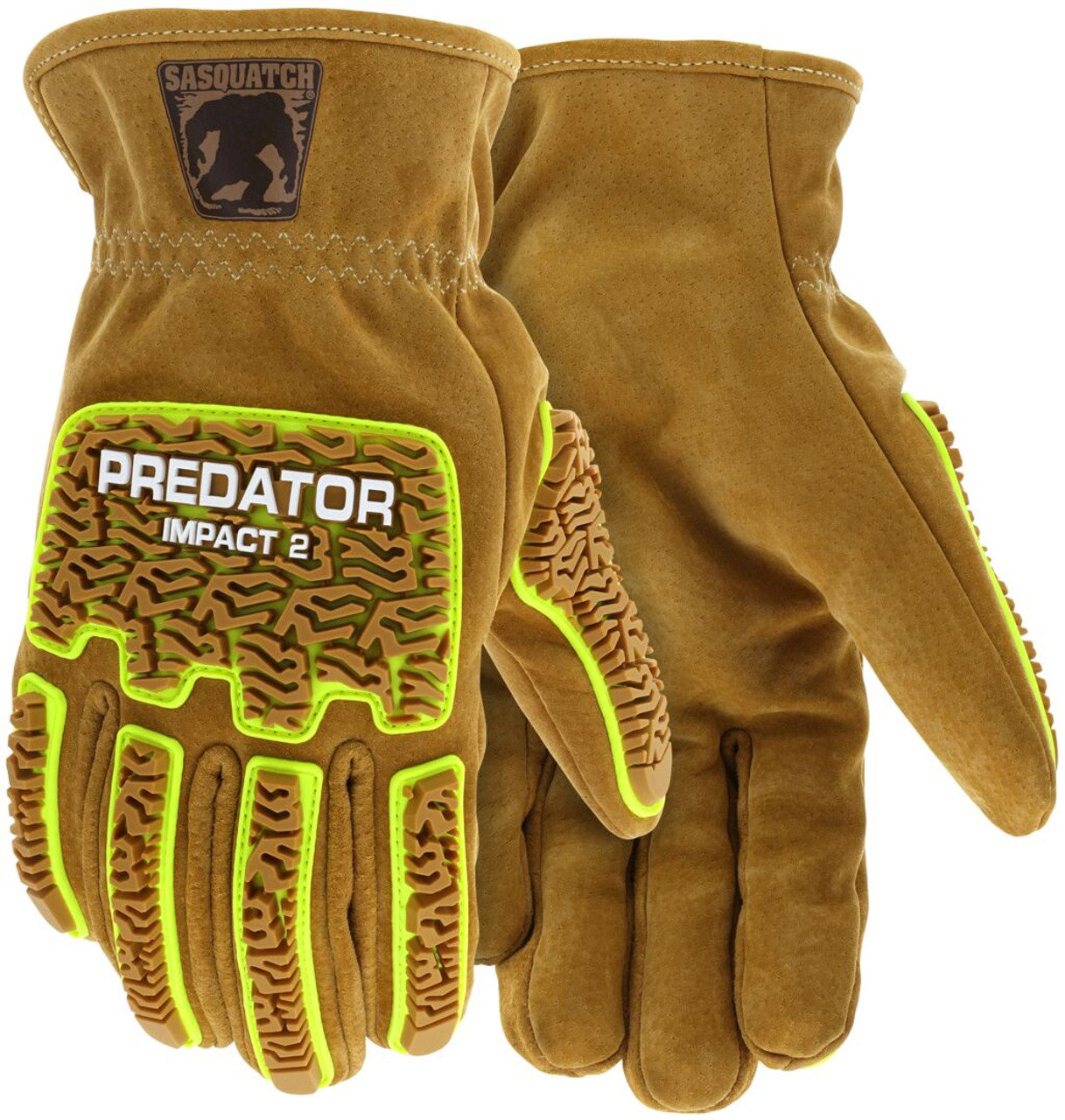 MCR Predator® PD6 Impact Mechanics Gloves - Sasquatch® Leather Driver Work Gloves - TPR Back of Hand Protection - Cut, Abrasion, and Impact Resistant - Wing Thumb - Box of 12