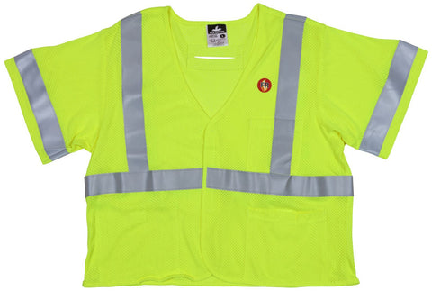 MCR Flame Resistant (FR) Safety Vest - ANSI/ISEA 107 Type R Class 3 Compliant - Mesh Modacrylic / Aramid Blend - 2 Inch Silver FR Stripes - ARC rating of 4.6 cal / cm²