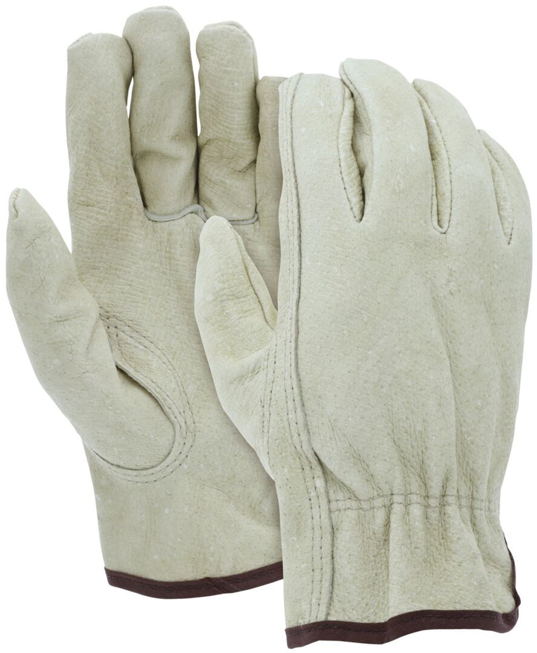 MCR Leather Drivers Work Gloves - Select B Grade Unlined Grain Pigskin - Keystone Thumb - Box of 12