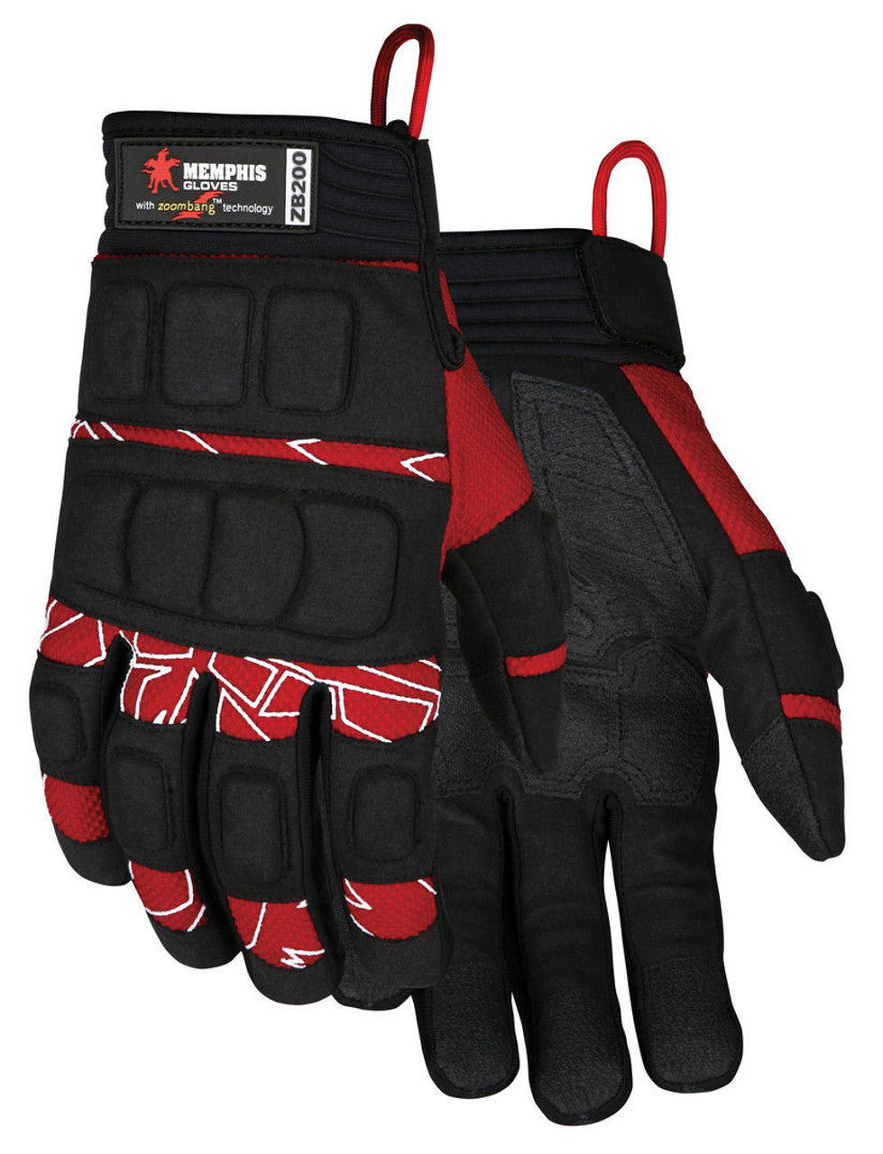 MCR ForceFlex® Mechanics Gloves Impact Resistant Work Gloves Zoombang® Back of Hand Protection Reinforced Synthetic Leather Palm Zoombang® technology for impact