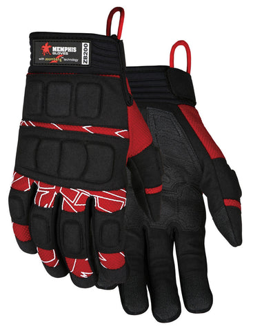 MCR ForceFlex® Mechanics Gloves Impact Resistant Work Gloves Zoombang® Back of Hand Protection Reinforced Synthetic Leather Palm Zoombang® technology for impact