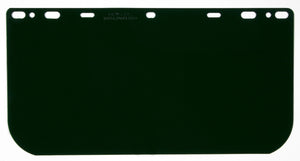 MCR Universal Face Shield - Impact Resistant Polycarbonate Material - Dark Green - 8 Inches x 15.375 Inches - .040 Inches Thick - Box of 25 Part# 181542