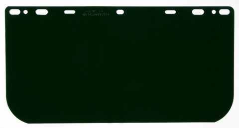 MCR Universal Face Shield - Impact Resistant Polycarbonate Material - Dark Green - 8 Inches x 15.375 Inches - .040 Inches Thick - Box of 25 Part# 181542
