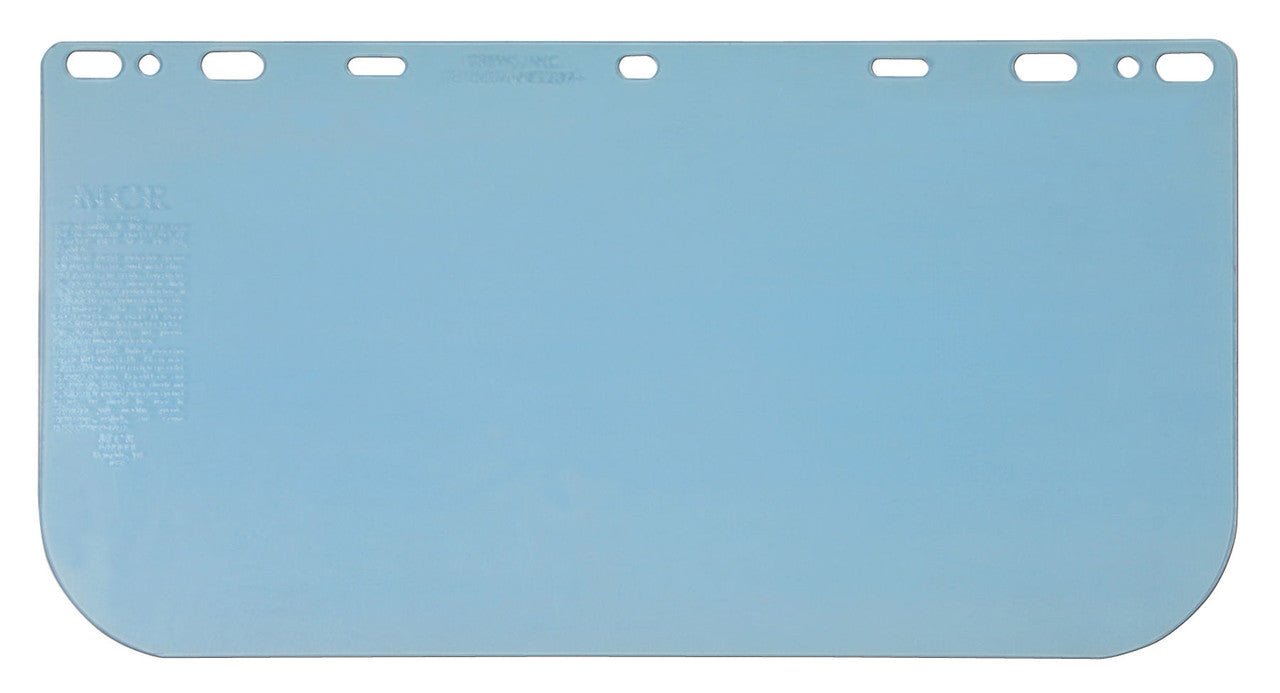 MCR Safety Face Shield - Universal Clear Impact Resistant Polycarbonate Material - 8 Inches x 15.375 Inches - .060 Inches Thick - Box of 25 Part# 181560