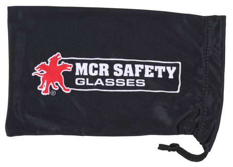 MCR Microfiber Eyeglass Bag - Perfect for Safety Glasses and Prescription Eyewear - Soft Black Material Hides Dirt and Stain - Cinch-Up Pull String Part# 208