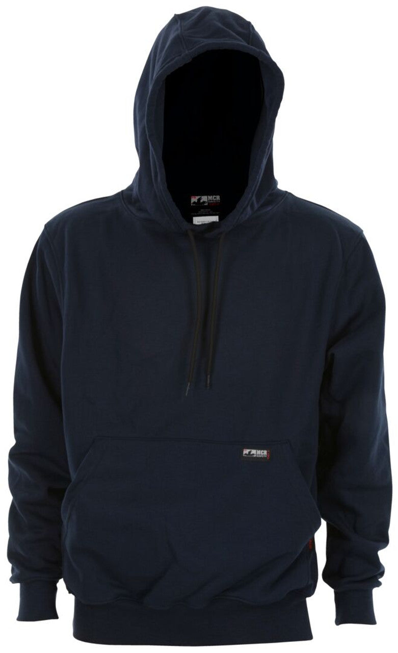 MCR Safety FR Gear - Navy Blue Flame Resistant (FR) Hooded Pullover Sweatshirt - 100% Cotton