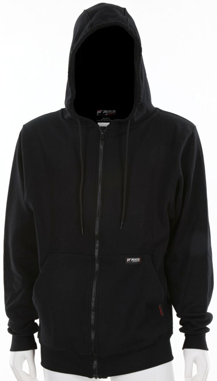 MCR Safety FR Gear - Black Flame Resistant (FR) Hooded Sweatshirt - 95% Cotton 5% Spandex