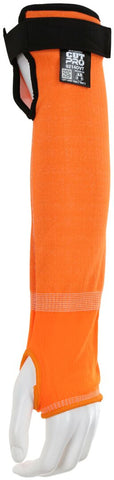 MCR Safety CutPro® Sleeves - 13 Gauge HyperMax® HPPE Fabric - Hi-Visibility Orange - Adjustable Hook and Loop Bicep - 14 Inch Length - Thumb Slot - Box of 10 - Part# 914OVT